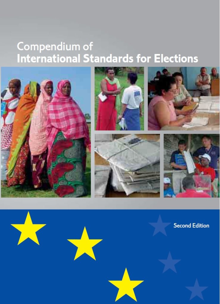 The cover shows women waiting in line to vote, an interview, and poll workers at a polling station
