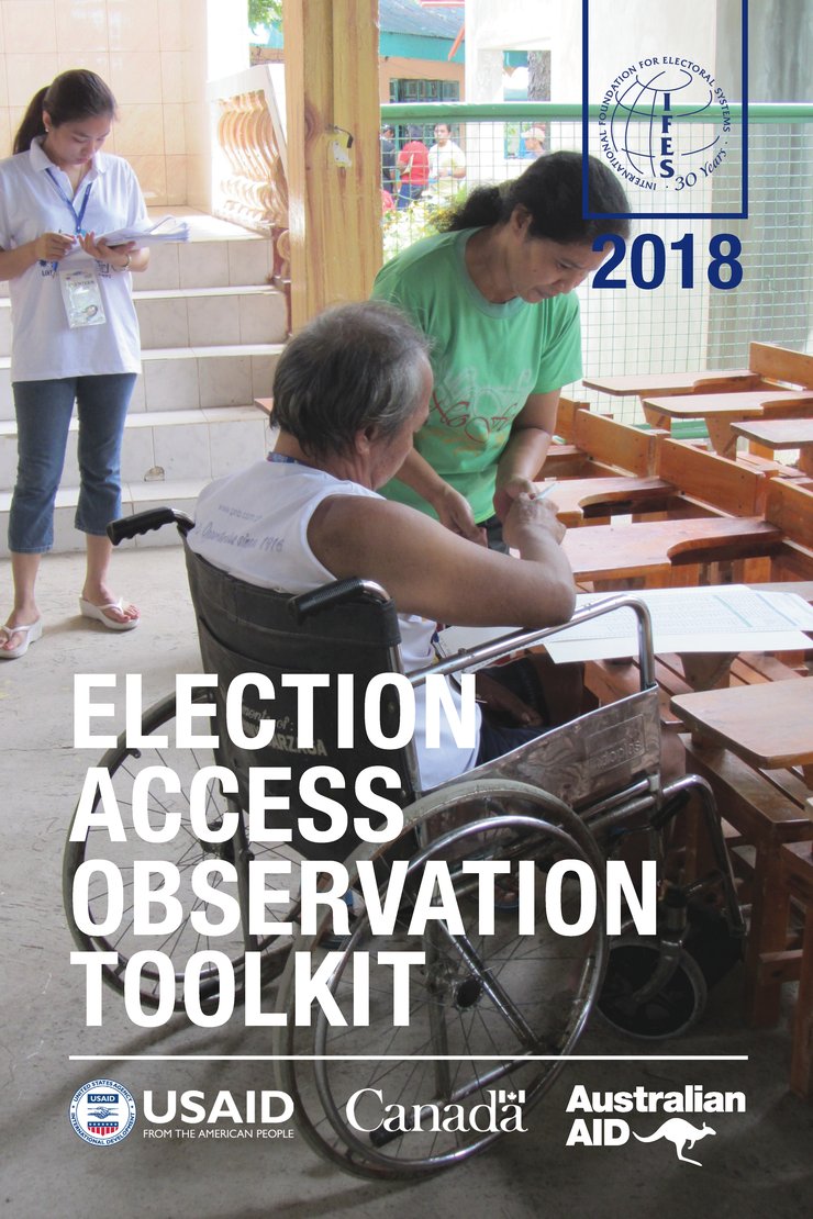 Cover of the toolkit shows a woman assisting a man in a wheelchair with another woman standing behind them