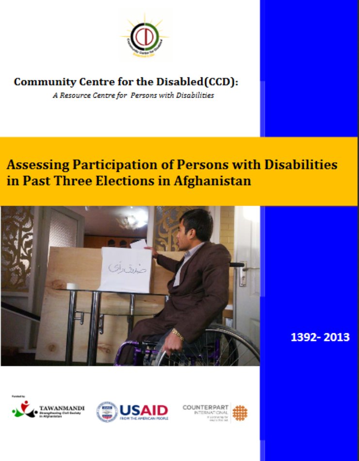 Cover of the report shows a wheelchair-user casting a ballot