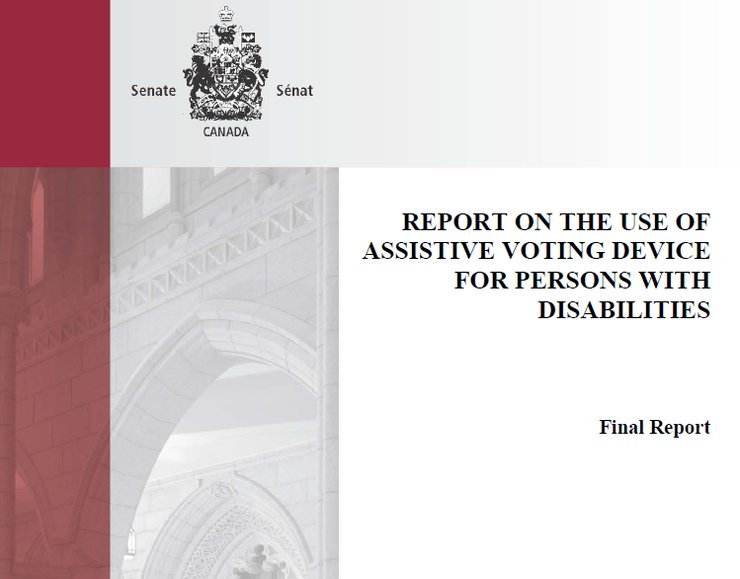 The cover of the report contains the title and the logo of the Canadian Senate